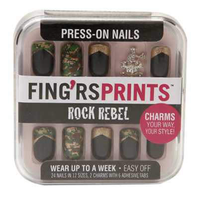 Fing'rs Prints Press-on Nails, Rock Rebel - Cameo Appearance, 1 set