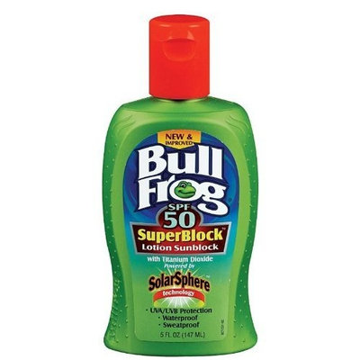 Bull Frog SuperBlock Lotion Sunblock with SolarSphere SPF 50, 5 Oz (Pack of 3)