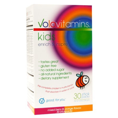 VoloVitamins Kids Multivitamin Stick Packs, Mixed Berry & Orange, 30 ea