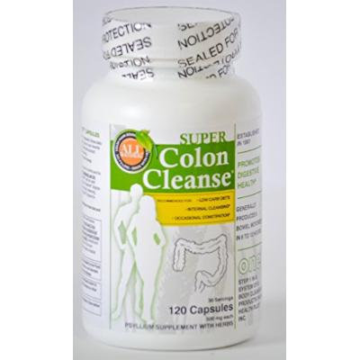 Health Plus Super Colon Cleanse 120 Capsules Psyllium Supplement with Herbs