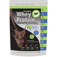 Non-GMO Pure Whey Protein Isolate: 1 lb - Dutch Chocolate - Instanized to Easy Mixing: Lactose Free: Kosher Certified: Naturally Flavored: Sweetened by Stevia: Gluten Free: Highest BCAAs and Glutamines: Zero Fat, Cholesterol, Carbohydrates, Fillers and...