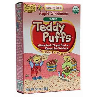 Healthy Times Organic Teddy Puffs, Apple Cinnamon, 5.5 oz (156 g) (Pack of 2)