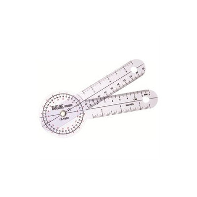 Baseline 12-1002 Plastic Goniometer 360 Degree Head 6 Inch Arms