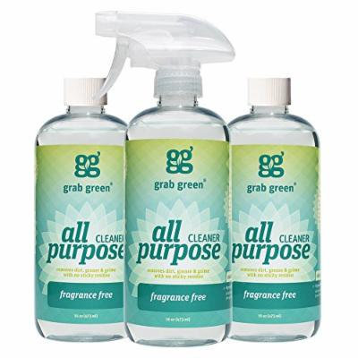 Grab Green Natural All Purpose Cleaner, Fragrance Free, 16 Ounce, 3 count