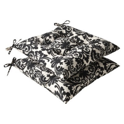 Pillow Perfect 2-Piece Outdoor Tufted Seat Pad/Dining/Bistro Cushion Set -
