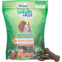 Tropiclean Fresh Breath Plus Small Dental Treats - Skin & Coat - 12oz