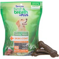 Tropiclean Fresh Breath Plus Dental Dog Treats 20 Ounce-Large Skin & Coat 001664