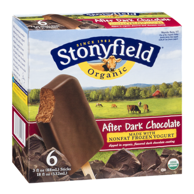 Stonyfield Organic Nonfat Frozen Yogurt After Dark Chocolate - 6 CT