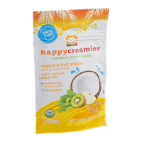 Happy Creamies Organic Superfoods Veggie & Fruit Snacks Apple, Spinach, Pea & Kiwi