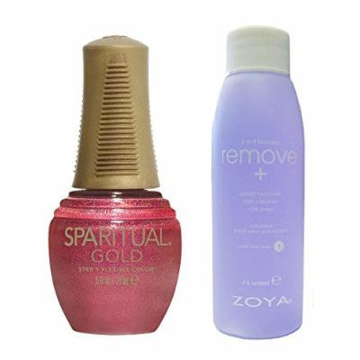 Bundle of Two Items: SpaRitual Gold Collection Nail Lacquer in Eternal .5 oz with Nail Polish Remover 2 oz
