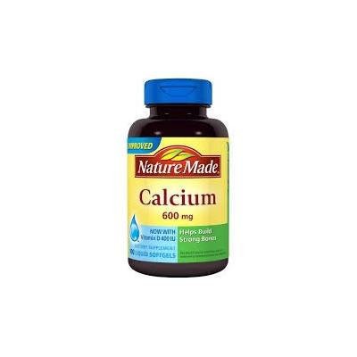 Nature Made Calcium 600mg with Vitamin D 100 Liquid Softgels (Pack of 2)