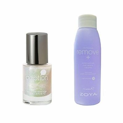 Bundle of Two Items: Caption Nail Polish Top Effect in Keep Cool Under Pressure .34 oz with Nail Polish Remover 2 oz