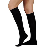 Juzo Basic Ribbed Knee High Short Closed Toe 30-40mmHg, III, Black