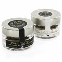 Truffle Mushroom Slices - 100% Italian Air-Dried Gourmet Black Truffles and White Truffles - Set of 2 (0.1oz Jars)