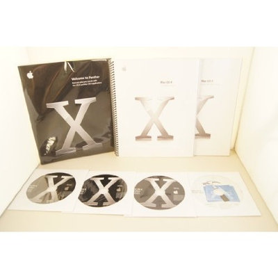 Apple Macintosh Mac Macintosh OS X Panther Version 10.3 Installation 3 Disc Set Computer Software 2003 2Z691-4587-A/2Z691-4633-A/2Z691-4586-A + MAc OS X X Code Tools + Panther Manual + MAC OS X Manual + Mac OS X Daily Productivity Manual