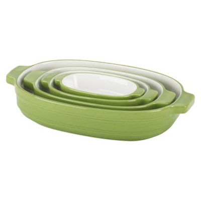 KitchenAid 4 Piece Nesting Ceramic Bakeware Set - Green