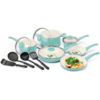 GreenLife Healthy Ceramic Non-Stick 14-Piece Soft Grip Cookware Set