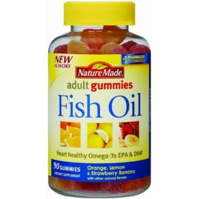 Nature Made Fish Oil Adult Gummies-90 Ct- Orange Lemon & Strawberry Banana Flavored (2 Pack)