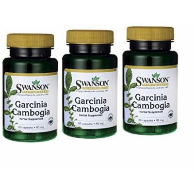 Garcinia Cambogia 5:1 Extract 80 Mg 60 Caps By Swanson, Pack of 3
