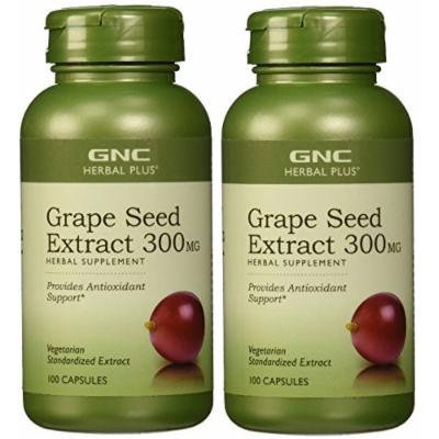GNC Herbal Plus Grape Seed Extract 300mg -- 2 Bottles each of 100 Capsules