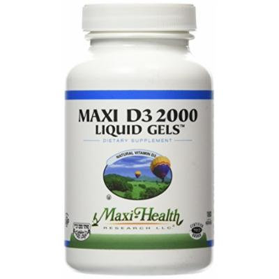 Maxi Health D3 2000 Liquid Gels - Natural Vitamin D3 - Nutrition Supplement - 180 Capsules - Kosher