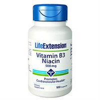 Life Extension Vitamin B3 Niacin - 500 mg - 100 Capsules