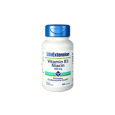 Life Extension Vitamin B3 Niacin - 500 mg - 100 Capsules