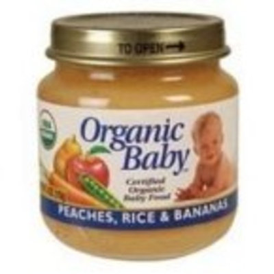 Ogranic Baby Organic Baby, Certified Organic Baby Food, Peaches, Rice & Bananas, 4 oz (113 g)