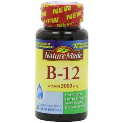 Nature Made Vitamin B-12 Softgels, 3000 Mcg, 60 CT (PACK OF 4)