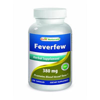 Feverfew 380 mg 180 Capsules by Best Naturals - Manufactured in a USA Based GMP Certified and FDA Inspected Facility and Third Party Tested for Purity. Guaranteed!!