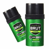 (2 Pack) Brut Deodorant, Round Solid, Classic Scent, 2.5 Oz. ea.