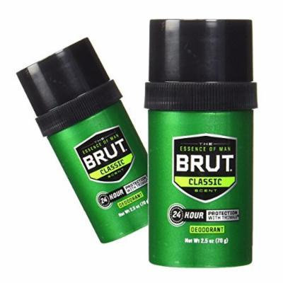(2 Pack) Brut Deodorant, Round Solid, Classic Scent, 2.5 Oz. ea.