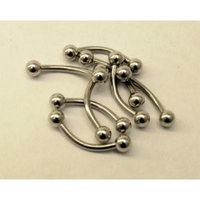 14g Surgical Steel 317L Banana Bar (14.3 Millimeters, plain 4.7mm ball)
