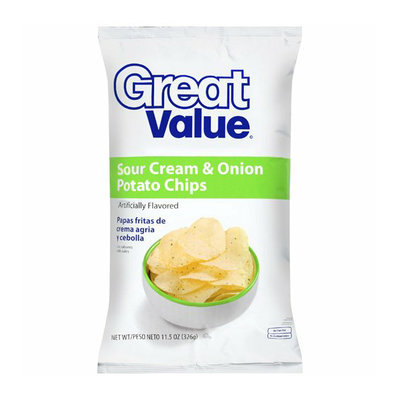 Great Value : Sour Cream & Onion Potato Chips