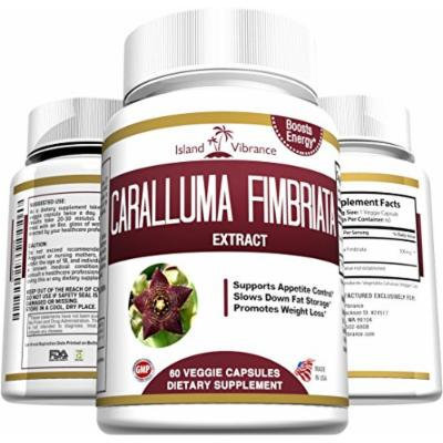 Pure Caralluma Fimbriata Extract Capsules - All Natural Weight Loss Supplement and Appetite Suppressant - Maximum Potency 1000mg Per Serving, 60 Veggie Caps, Made in USA