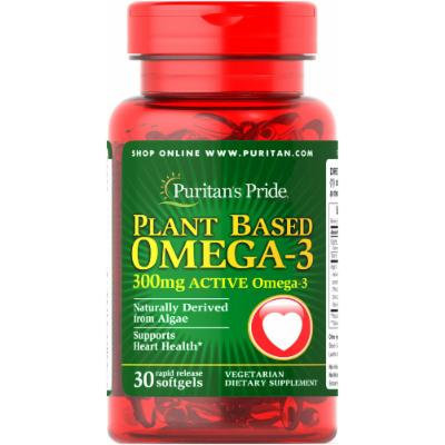 Puritan's Pride Plant Based Omega 300 mg-30 Rapid Release Softgels