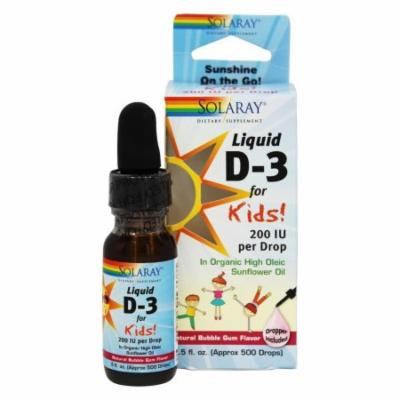 Solaray - Liquid D-3 for Kids Natural Bubble Gum Flavor 200 IU - 0.5 oz.