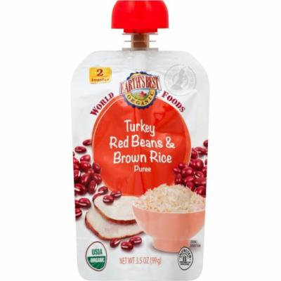 Earth's Best Organic World Foods Turkey, Red Beans & Brown Rice Puree Stage 2 Baby Food, 3.5 oz (Pack of 6)