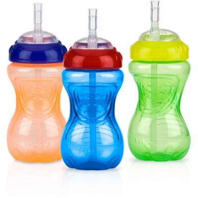 Nuby 3-Pack 10-oz Flexi-Straw Gripper Cup, Neutral, BPA-Free