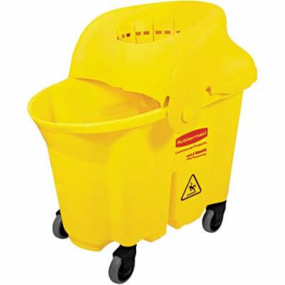 Rubbermaid Commercial WaveBrake Yellow Institutional Bucket/Strainer Combo, 8.75 gal
