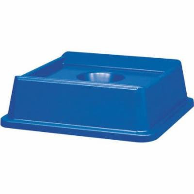 Rubbermaid Commercial Untouchable Square Bottle & Can Recycling Top, Blue