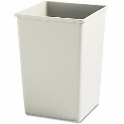 Rubbermaid Commercial Plaza Square Beige Plastic Waste Container Rigid Liner, 35 gal
