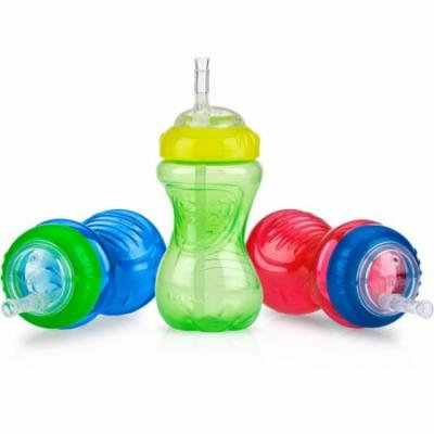 Nuby 3-Pack 10-oz Flexi-Straw Gripper Cup, Boy, BPA-Free