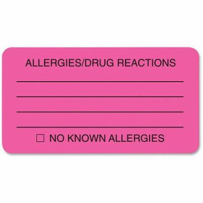 Tabbies ALLERY/DRUG REACTIONS Alert Labels
