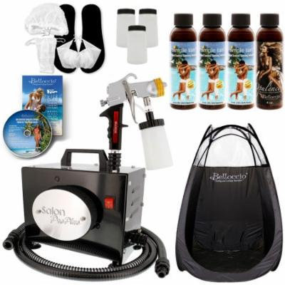 SALON PRO PLUS Sunless Airbrush SPRAY TANNING KIT 4 Simple Tan Solution Tent DVD