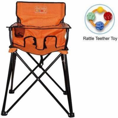 ciao baby - Portable High Chair with Rattle Teether Toy - Orange
