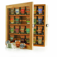Artisan Salt Sampler FUSION - Collection of Gourmet Sea Salts 24 Mini-Jars Cork Tops in Bamboo Box