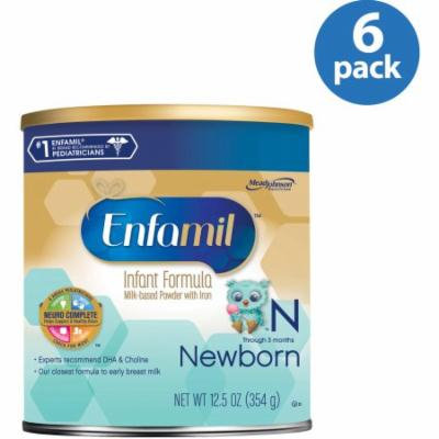 Enfamil Newborn baby formula - 12.5 oz Powder Can, Pack of 6
