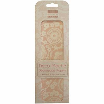 Trimcraft Deco Mache Paper Isabelle, 10.25-Inch by 14.75-Inch, Blossom, Pink, 3-Pack Multi-Colored
