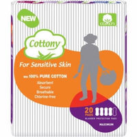 Cottony Maximum Incontinence Pads, 20 count